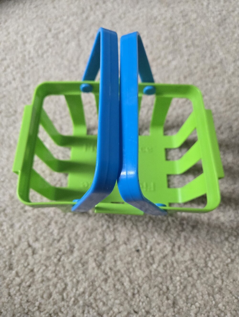 Vintage Fisher Price Fun with Food Grocery Store Shopping Basket - Green 1988